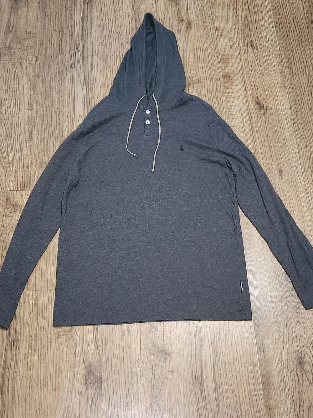 Volcom Charcoal Gray Hooded Crewneck Sweater